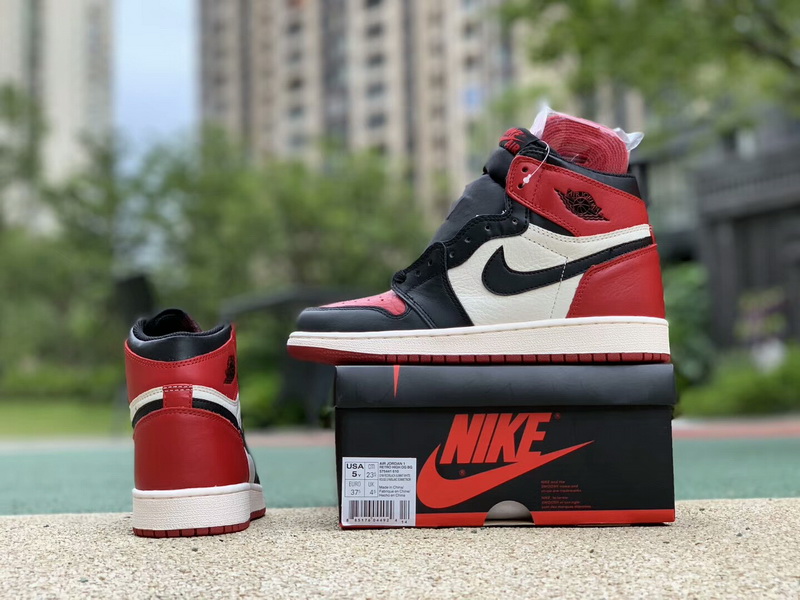 Authentic Air Jordan 1 Retro High OG “Bred Toe”women